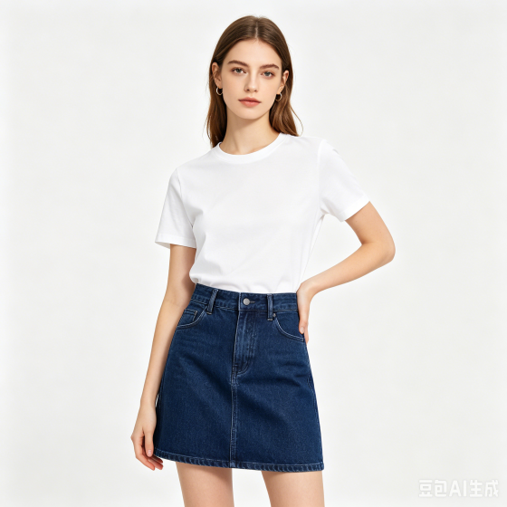 Women's High-Waist A-Line Denim Skirt